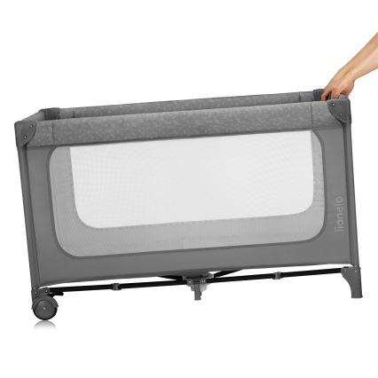 Lionelo - Lettino da viaggio JASMIN EASY FOLD Grey Stone