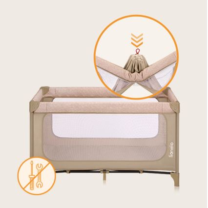 Lionelo - Lettino da viaggio JASMIN EASY FOLD Sabbia beige
