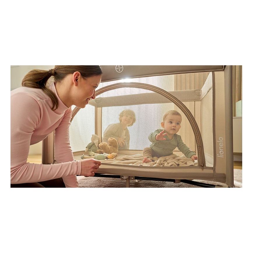 Lionelo - Lettino da viaggio LAURA Beige Sabbia