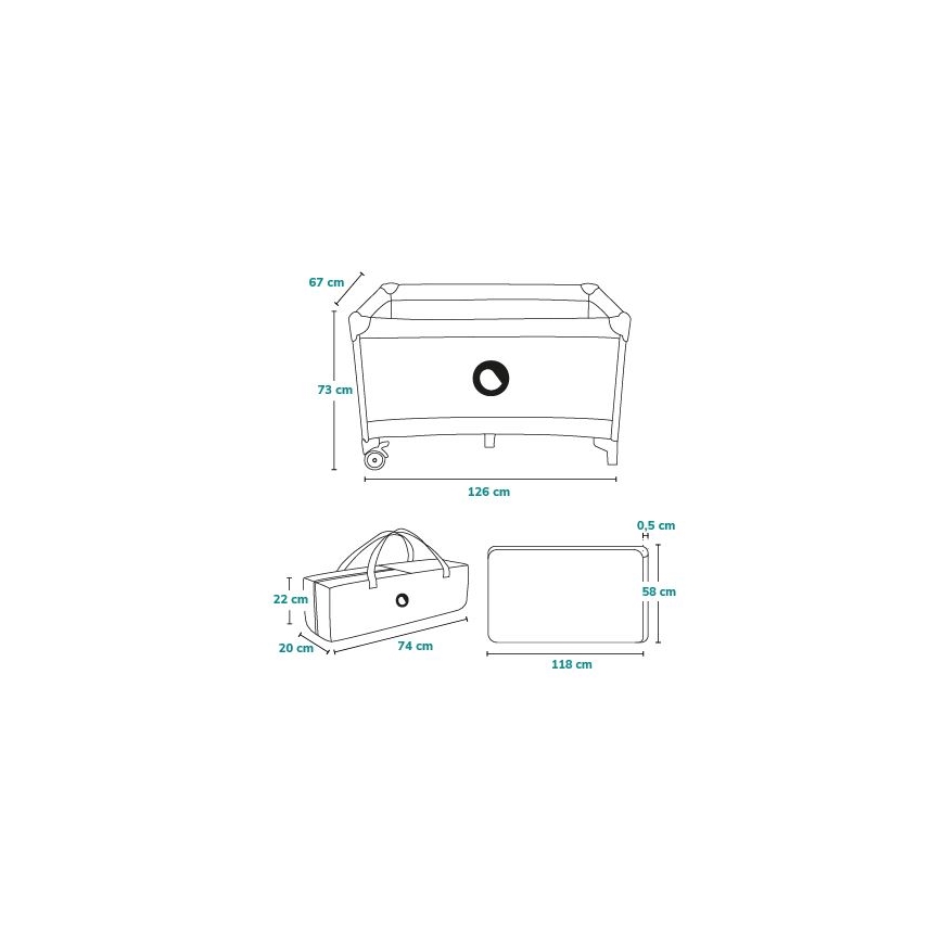 Lionelo - Lettino da viaggio STEFI blu scuro