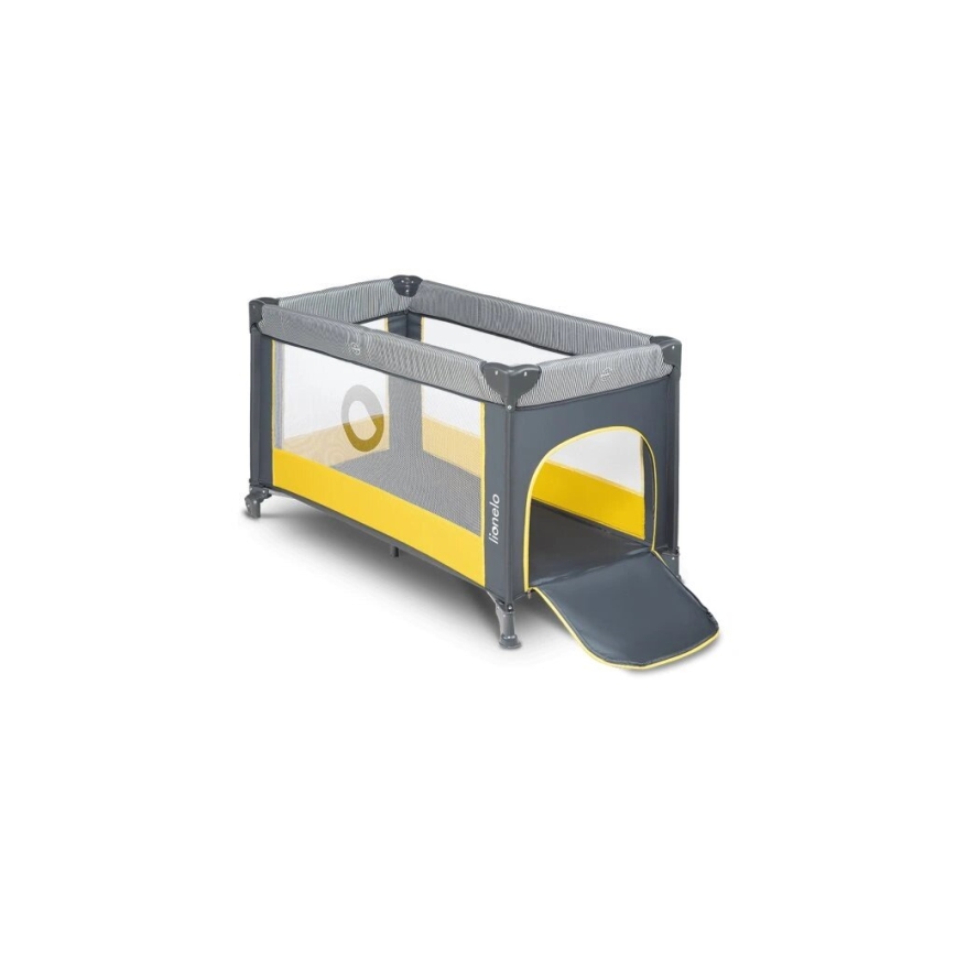 Lionelo - Lettino da viaggio STEFI grigio/giallo