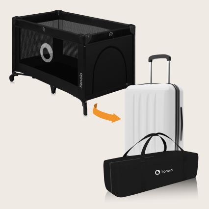 Lionelo - Lettino da viaggio STEFI Nero Carbonio