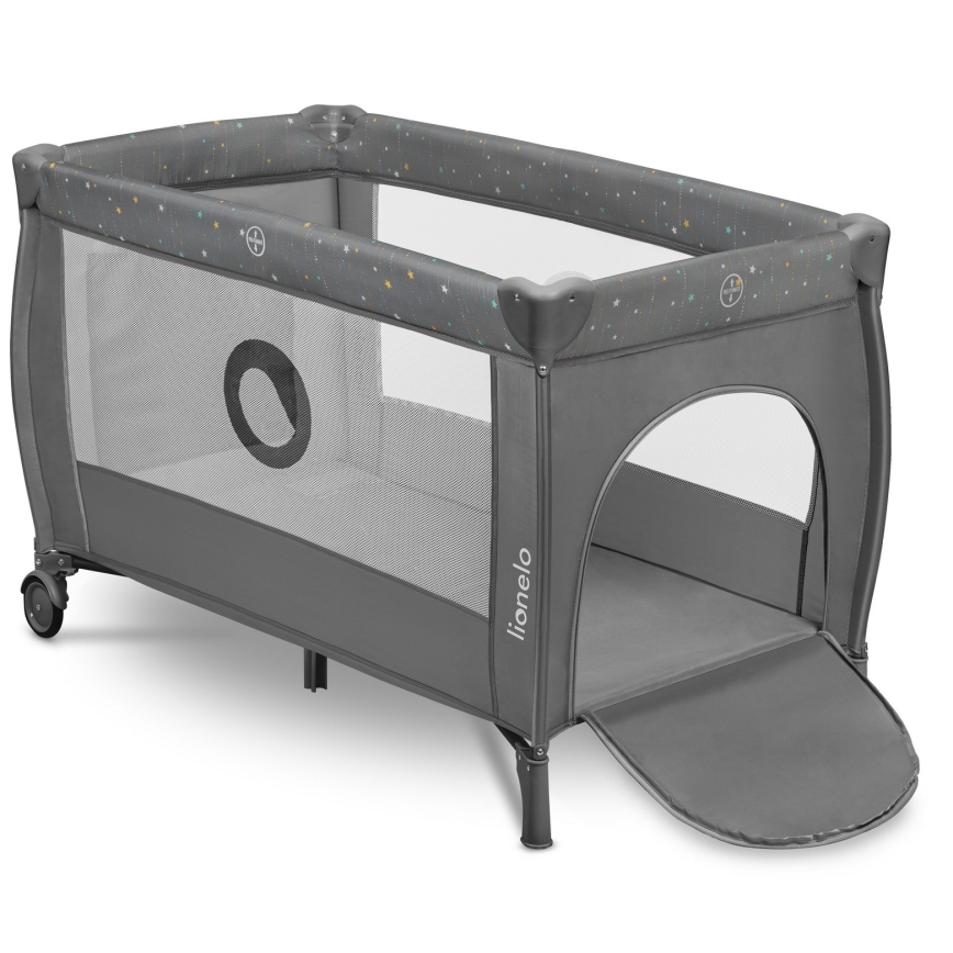 Lionelo - Lettino da viaggio STEFI PLUS Grigio Multicolore