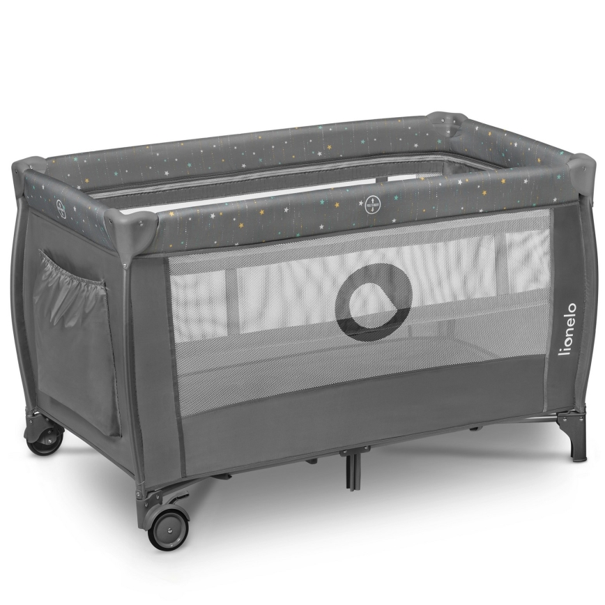 Lionelo - Lettino da viaggio STEFI PLUS Grigio Multicolore