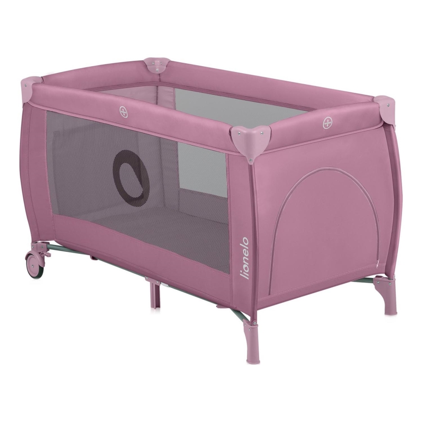 Lionelo - Lettino da viaggio STEFI PLUS Magnolia Rosa
