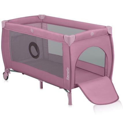 Lionelo - Lettino da viaggio STEFI PLUS Magnolia Rosa