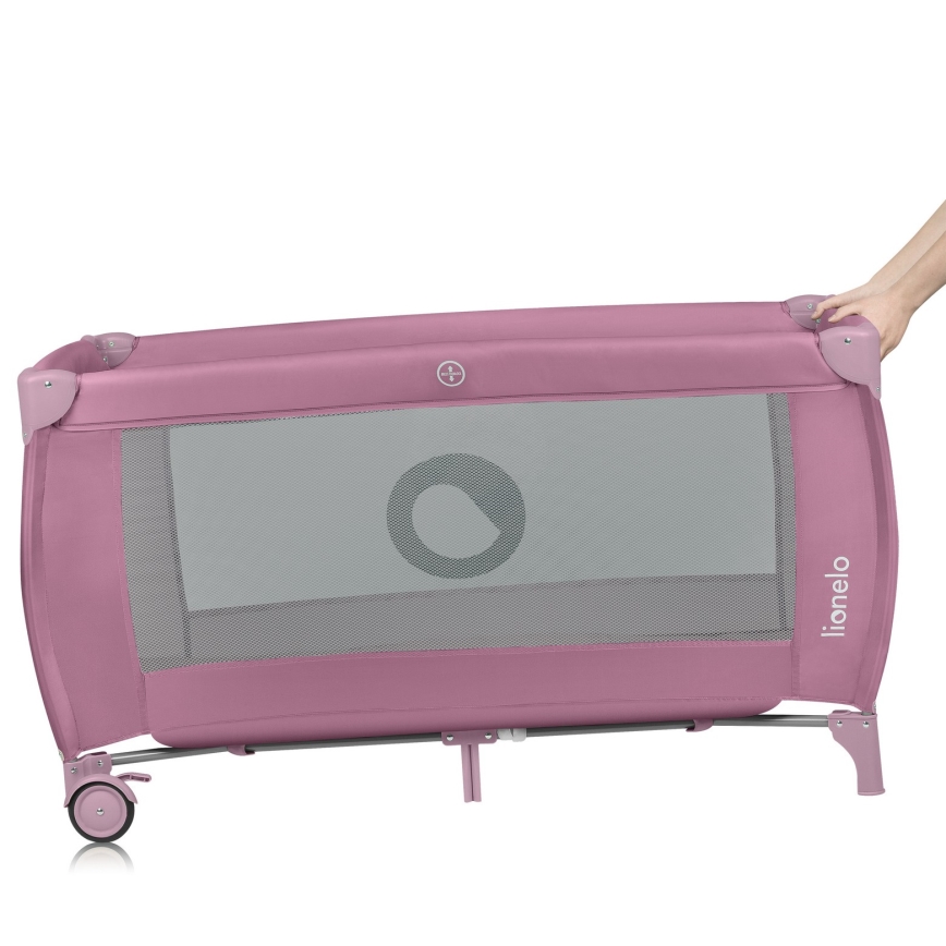 Lionelo - Lettino da viaggio STEFI PLUS Magnolia Rosa