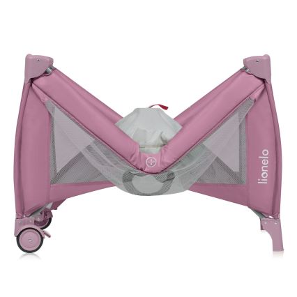 Lionelo - Lettino da viaggio STEFI PLUS Magnolia Rosa