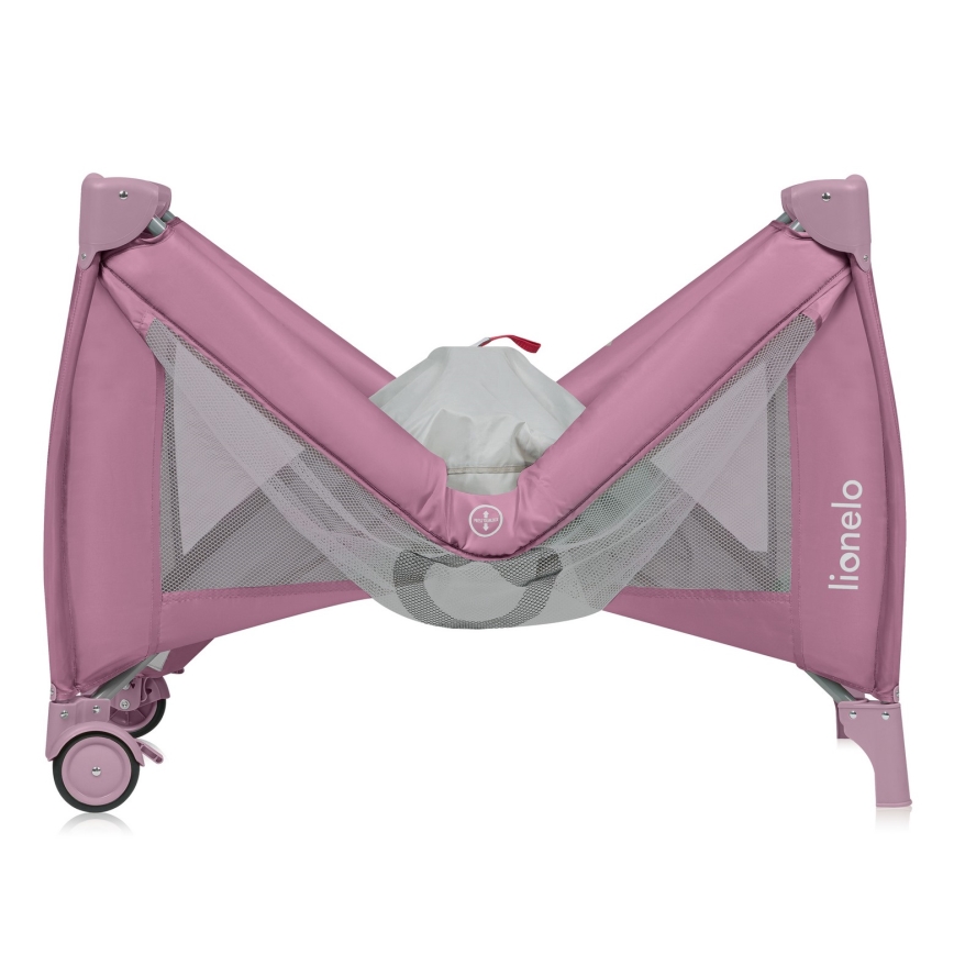Lionelo - Lettino da viaggio STEFI PLUS Magnolia Rosa