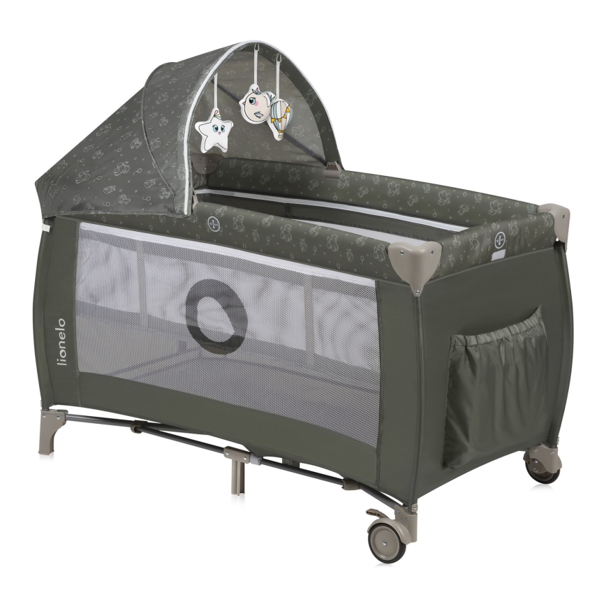 Lionelo - Lettino da viaggio SVEN PLUS Beige Oliva