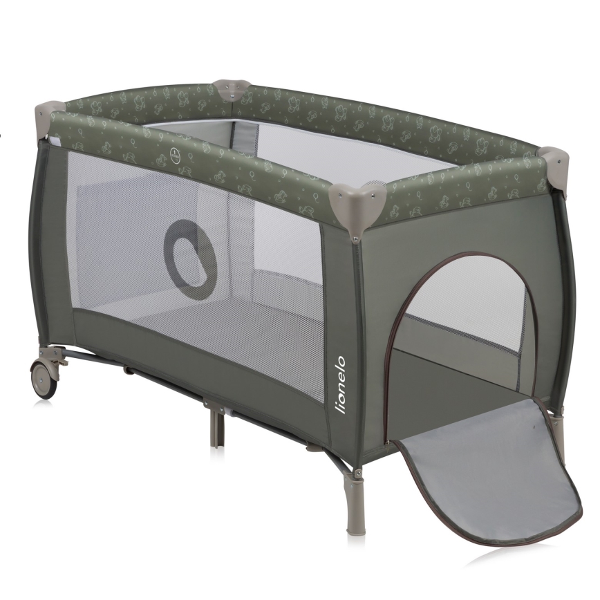 Lionelo - Lettino da viaggio SVEN PLUS Beige Oliva