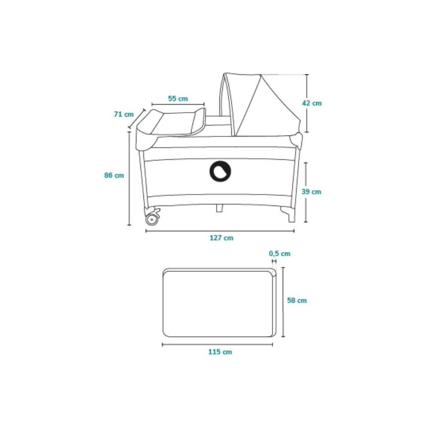 Lionelo - Lettino da viaggio SVEN PLUS blu