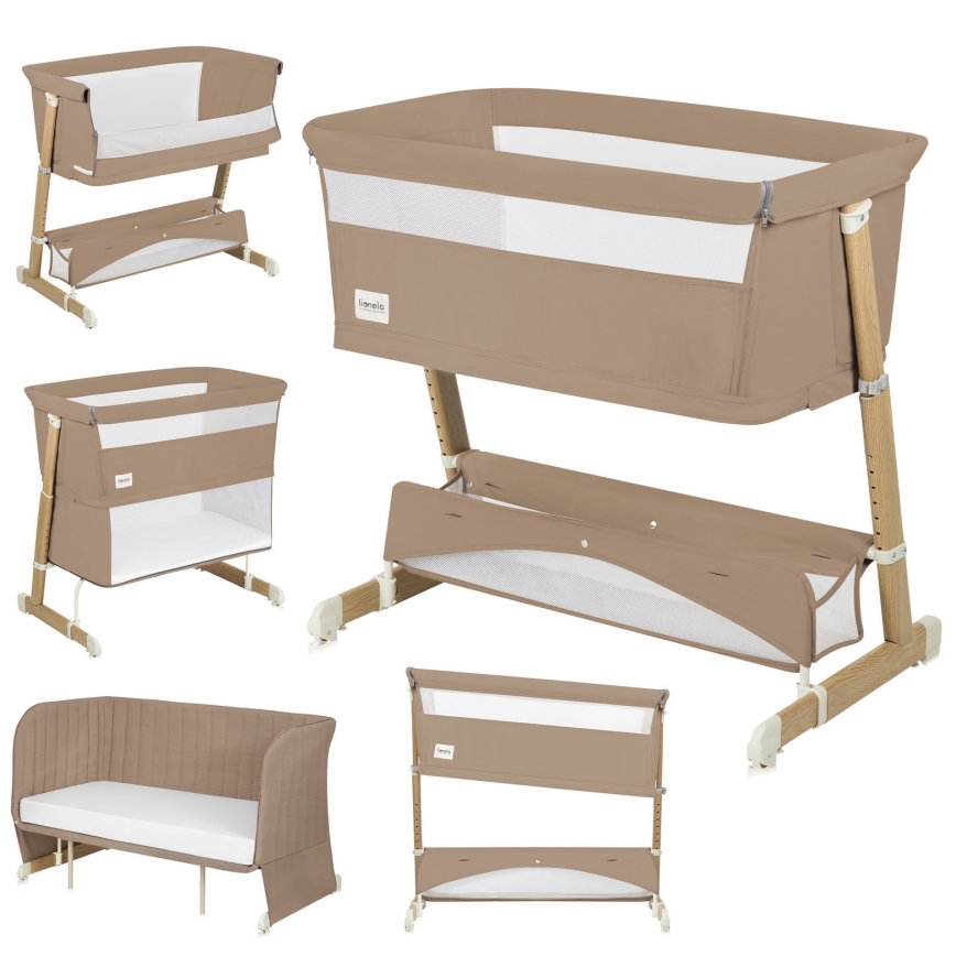 Lionelo - Lettino per bambini 5 in 1 THOMI PLUS Beige Caramello