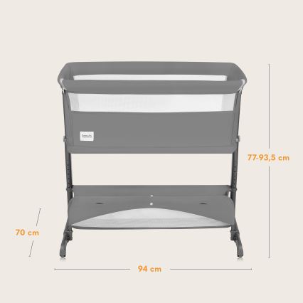 Lionelo - Lettino per bambini 5 in 1 THOMI PLUS Grigio Cemento