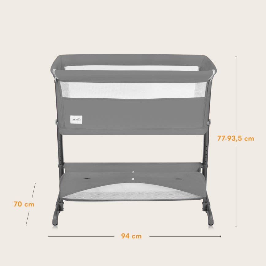 Lionelo - Lettino trasformabile 5 in 1 THOMI PLUS Grigio Cemento