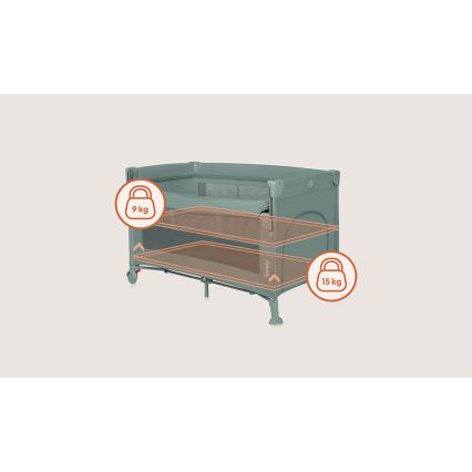 Lionelo - Letto da viaggio 3 in 1 ELLEN Green Sage