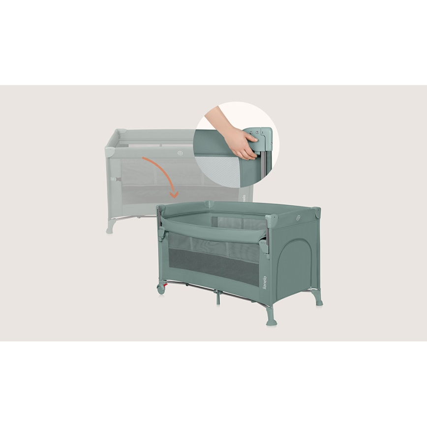 Lionelo - Letto da viaggio 3 in 1 ELLEN Green Sage