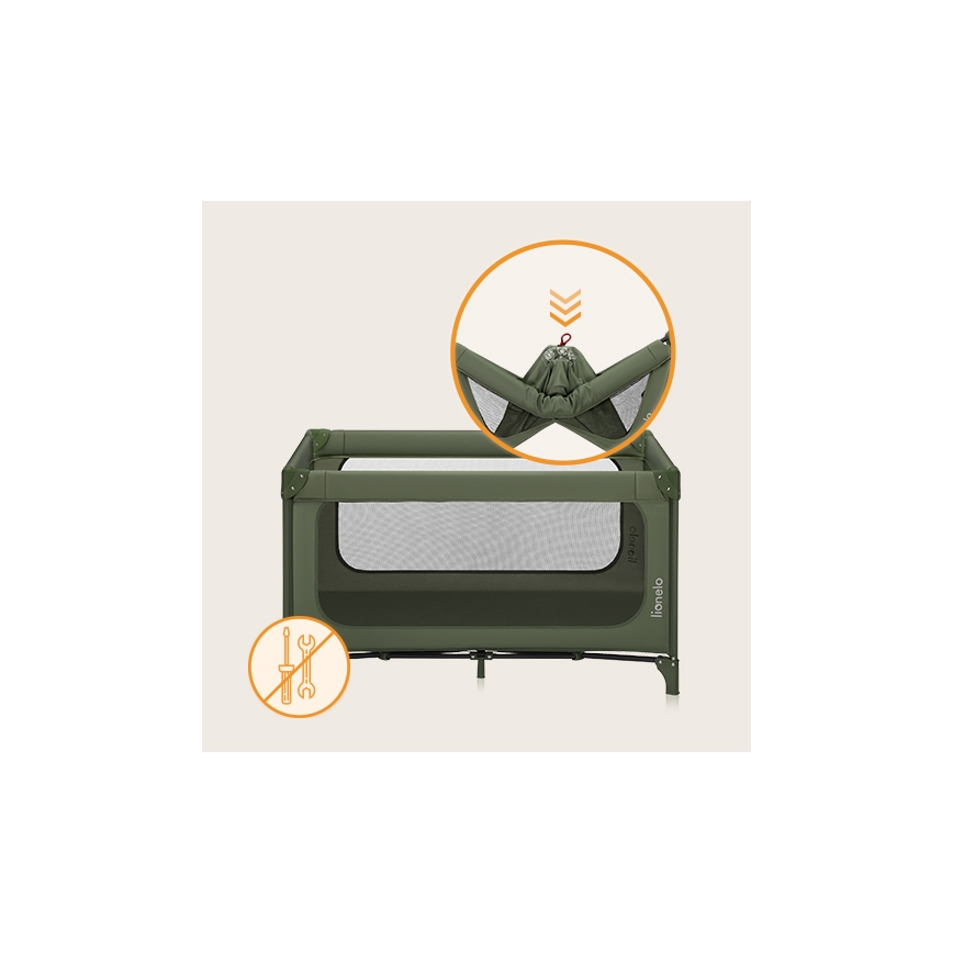Lionelo - Letto da viaggio JASMIN EASY FOLD Verde Olive