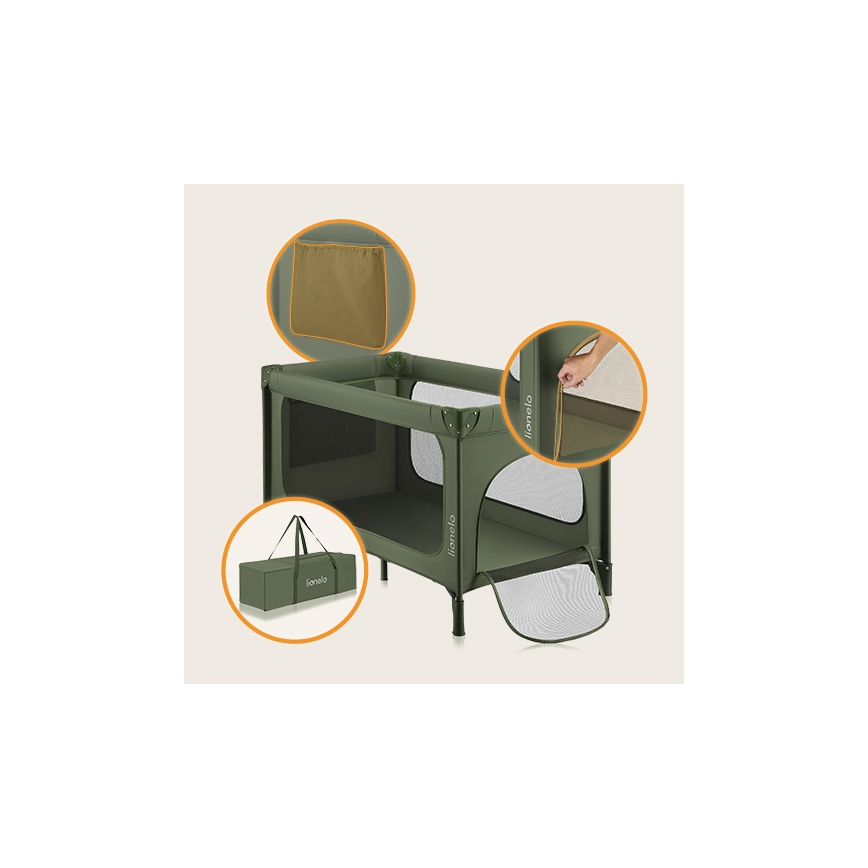 Lionelo - Letto da viaggio JASMIN EASY FOLD Verde Olive