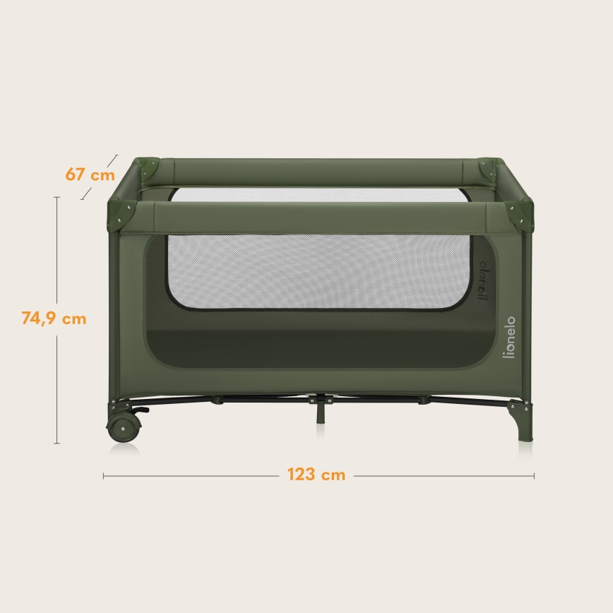Lionelo - Letto da viaggio JASMIN EASY FOLD Verde Olive