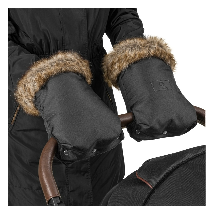 Lionelo - Manicotti per passeggino HANDMUFF Nero