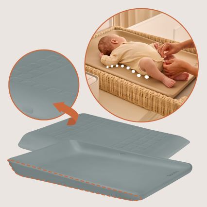 Lionelo - Materassino per il cambio pannolino MEGS 49x70 cm Grigio tortora