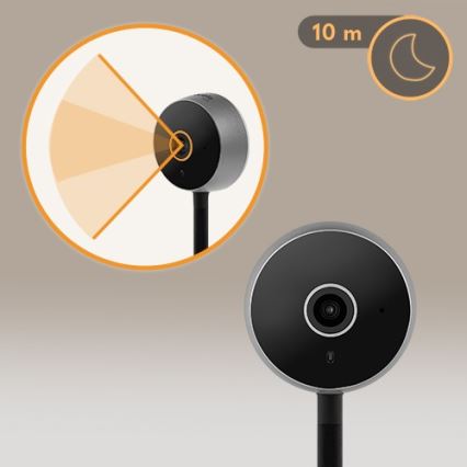 Lionelo - Monitor per bambini intelligente BABYLINE SMART Wi‑Fi Nero