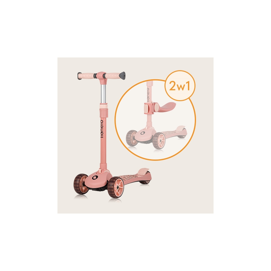 Lionelo - Monopattino 2 in 1 per bambini FRANKY rosa