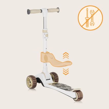 Lionelo - Monopattino per bambini 2 in 1 FRANKY bianco/beige