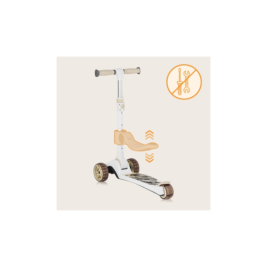 Lionelo - Monopattino per bambini 2 in 1 FRANKY bianco/beige