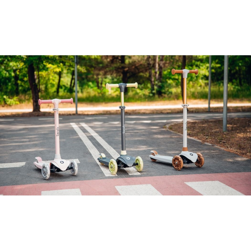 Lionelo - Monopattino per bambini JESSY 3xAA grigio/verde