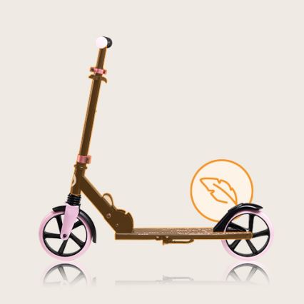 Lionelo - Monopattino per bambini LUCA nero/rosa