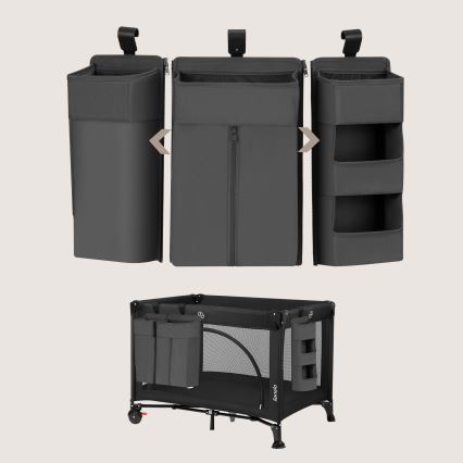 Lionelo - Organizer 3 in 1 per lettino SIDEPOCKET Grigio