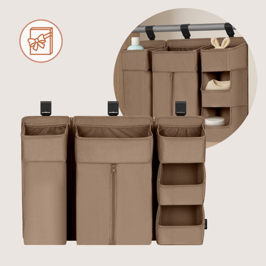 Lionelo - Organizer per lettino 3 in 1 SIDEPOCKET Beige