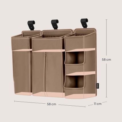 Lionelo - Organizer per lettino 3 in 1 SIDEPOCKET Beige