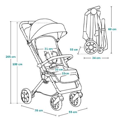 Lionelo - Passeggino CLOE nero/oro
