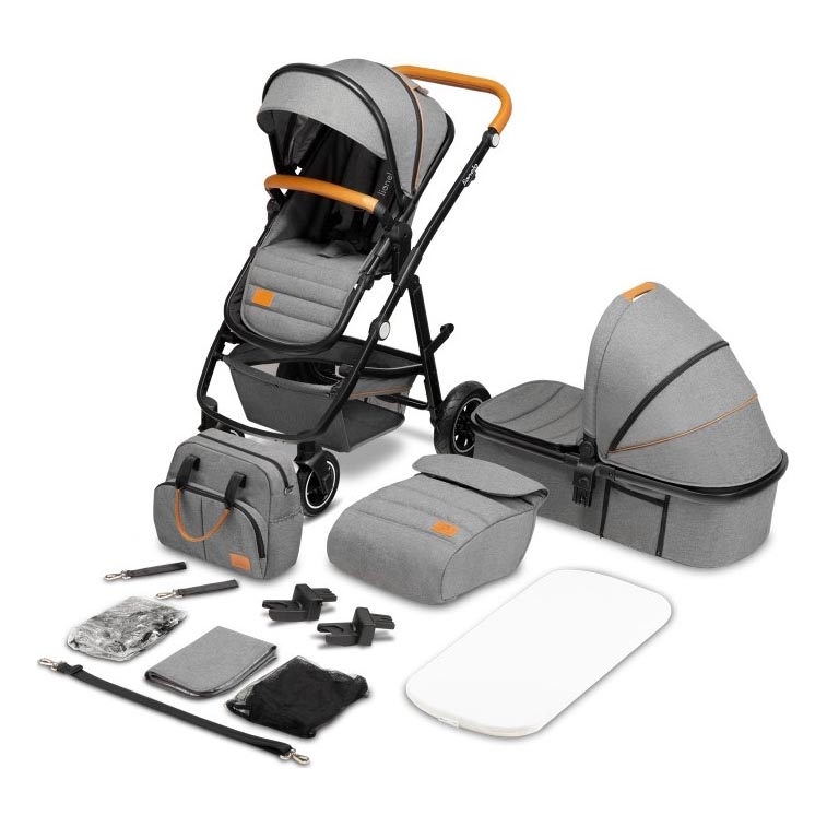 Lionelo - Passeggino combinato 2 in 1 AMBER Grey Stone
