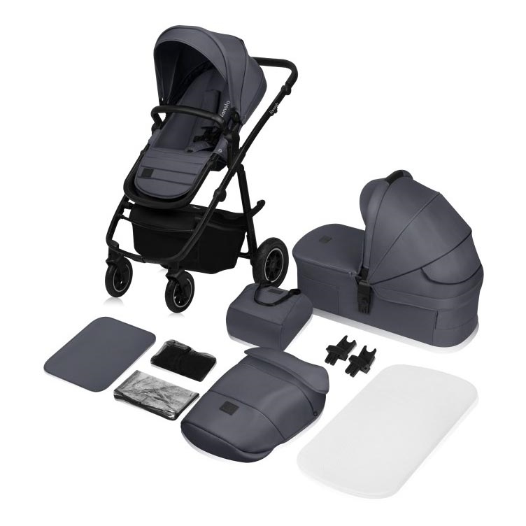 Lionelo - Passeggino combinato 2 in 1 AMBER PLUS Grigio Grafite