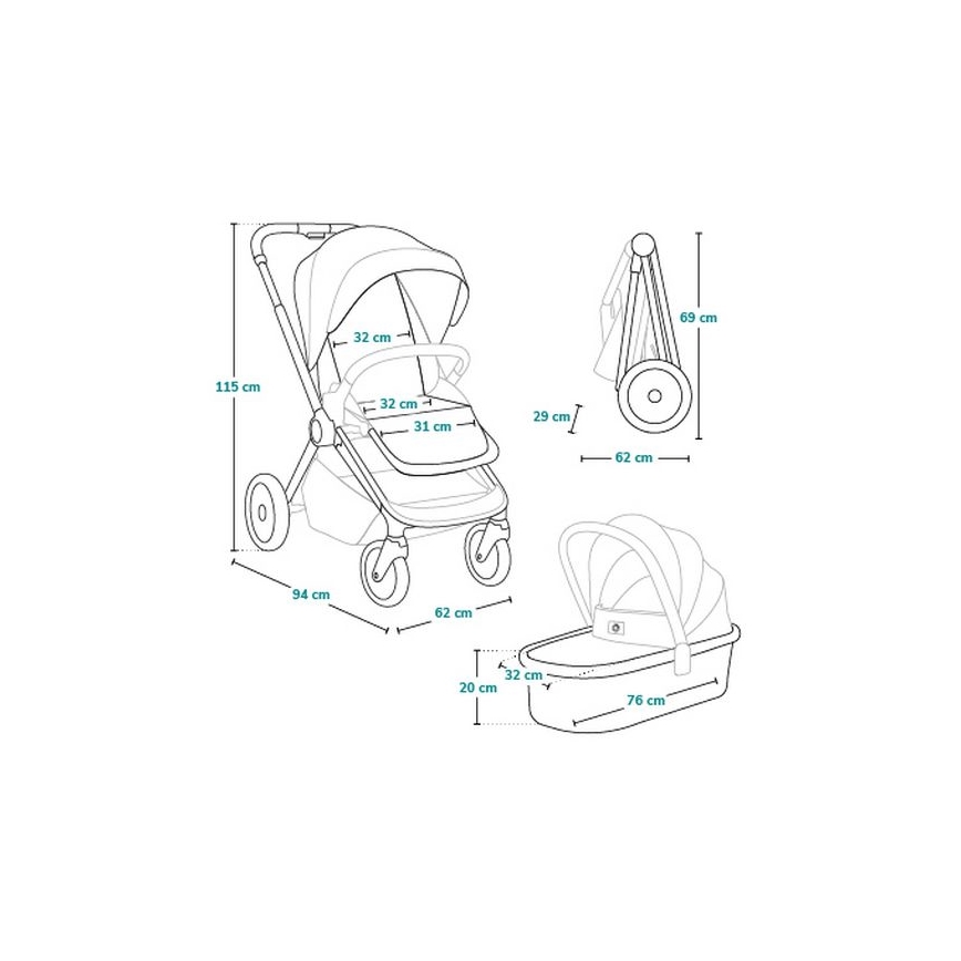 Lionelo - Passeggino combinato 2 in 1 LAYLA Marrone ruggine