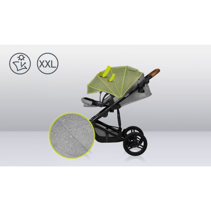 Lionelo - Passeggino combinato 2 in 1 MARI TOUR Grigio Pietra