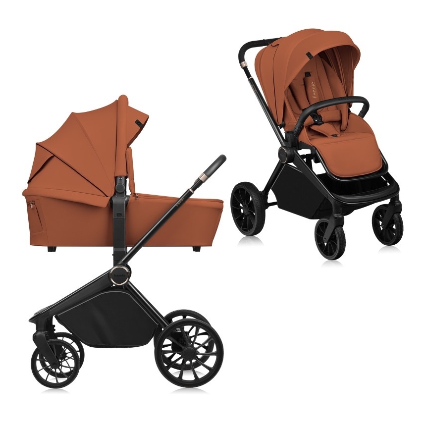 Lionelo - Passeggino combinato 2 in 1 MIKA PLUS Marrone ruggine