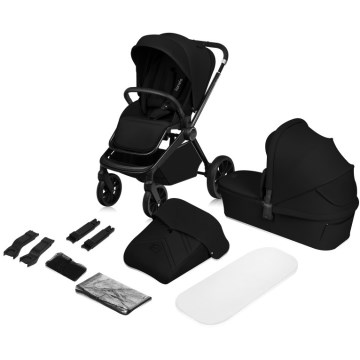 Lionelo - Passeggino combinato 2 in 1 MIKA PLUS Nero Onice