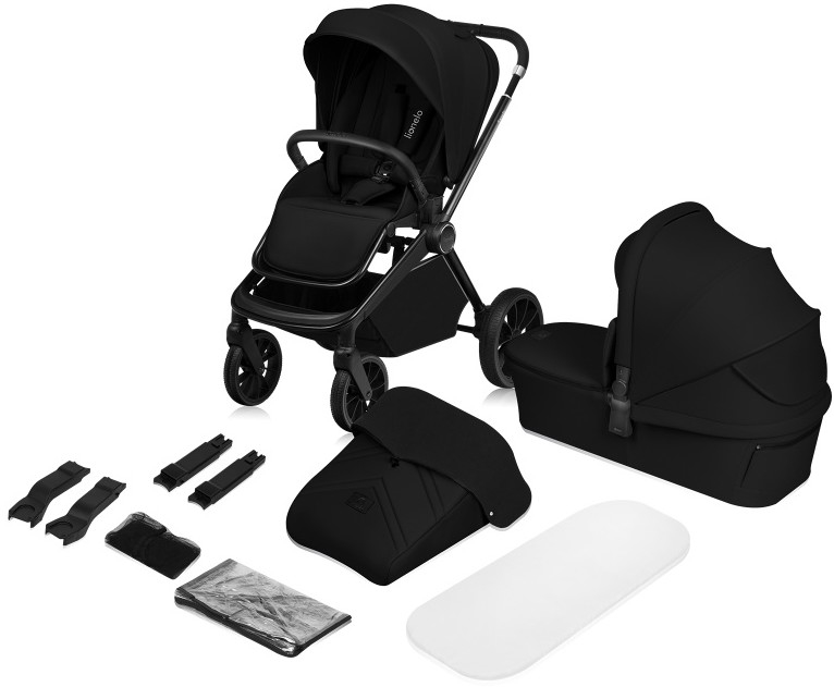 Lionelo - Passeggino combinato 2 in 1 MIKA PLUS Nero Onice