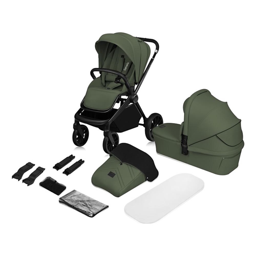 Lionelo - Passeggino combinato 2 in 1 MIKA PLUS Verde Oliva
