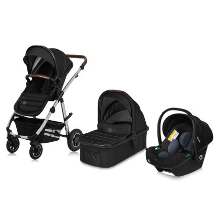 Lionelo - Passeggino combinato 3 in 1 AMBER Black Silver