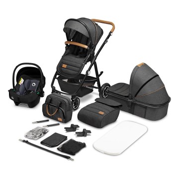 Lionelo - Passeggino combinato 3 in 1 AMBER Grigio Grafite