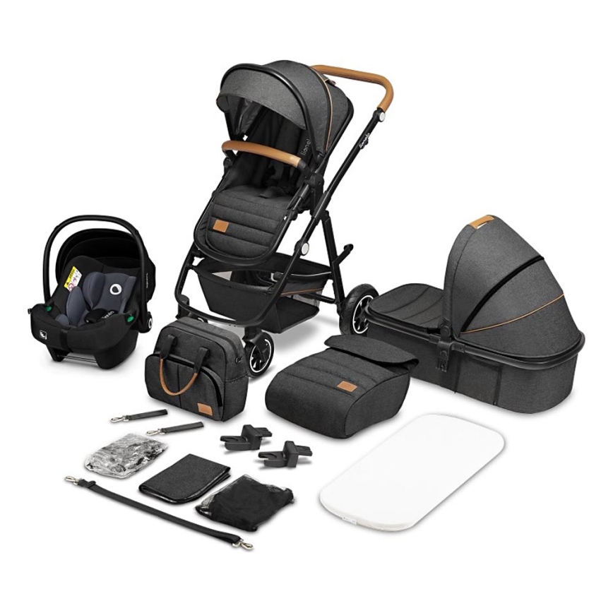 Lionelo - Passeggino combinato 3 in 1 AMBER Grigio Grafite