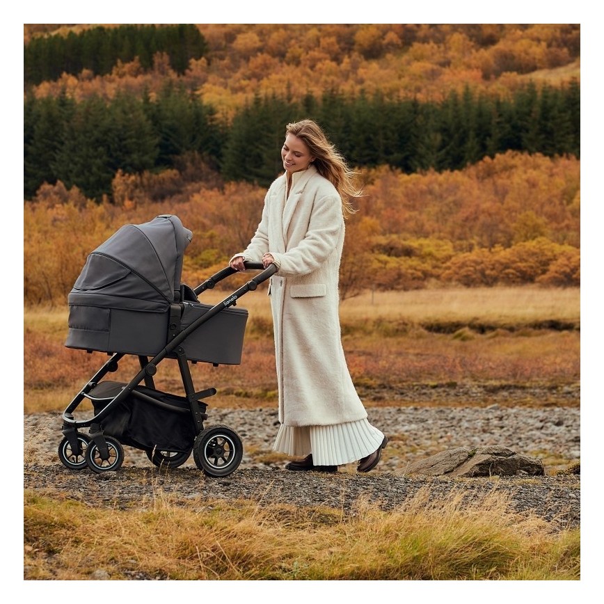 Lionelo - Passeggino combinato 3 in 1 AMBER PLUS grigio grafite