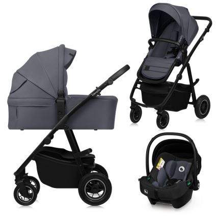 Lionelo - Passeggino combinato 3 in 1 AMBER PLUS grigio grafite