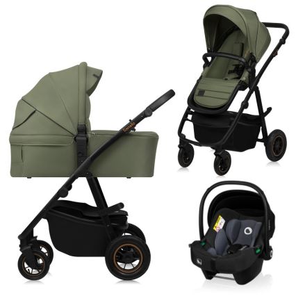 Lionelo - Passeggino combinato 3 in 1 AMBER PLUS Verde Foresta